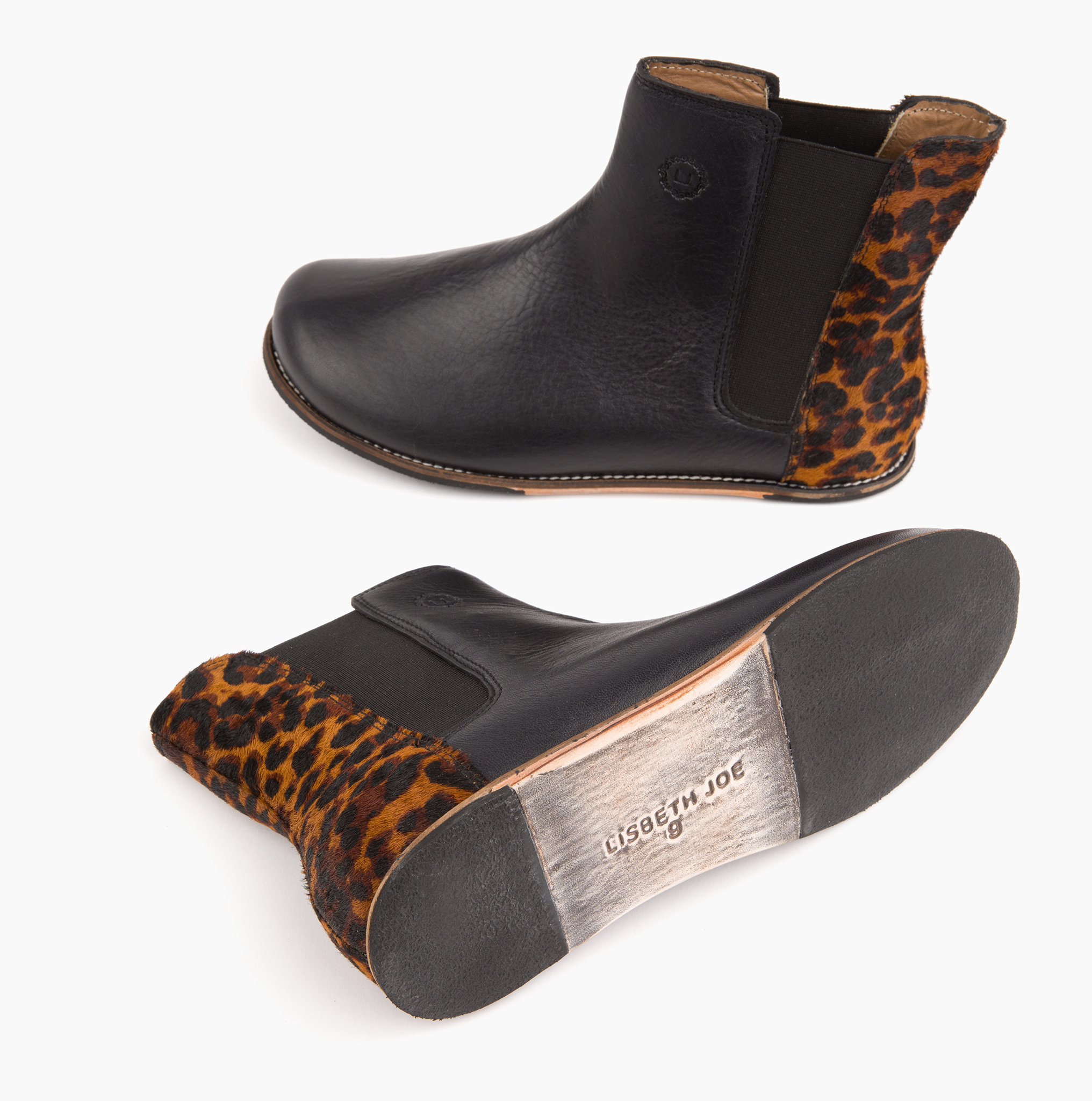CHELSEA BOOT Black Leopard Print